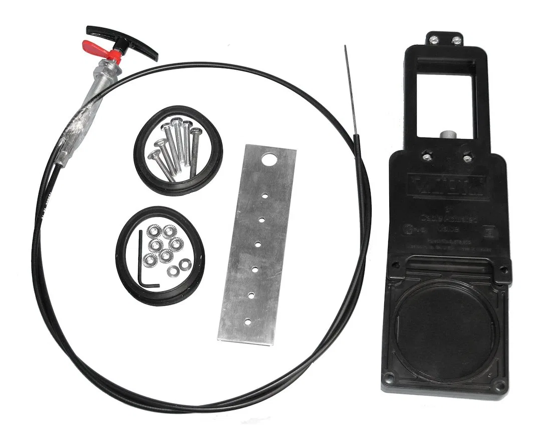 TC372 – VALTERRA LLC Sewer Waste Valve, Waste Valve For RV Black Water System Cable Actuated Standard Straight Valves...
